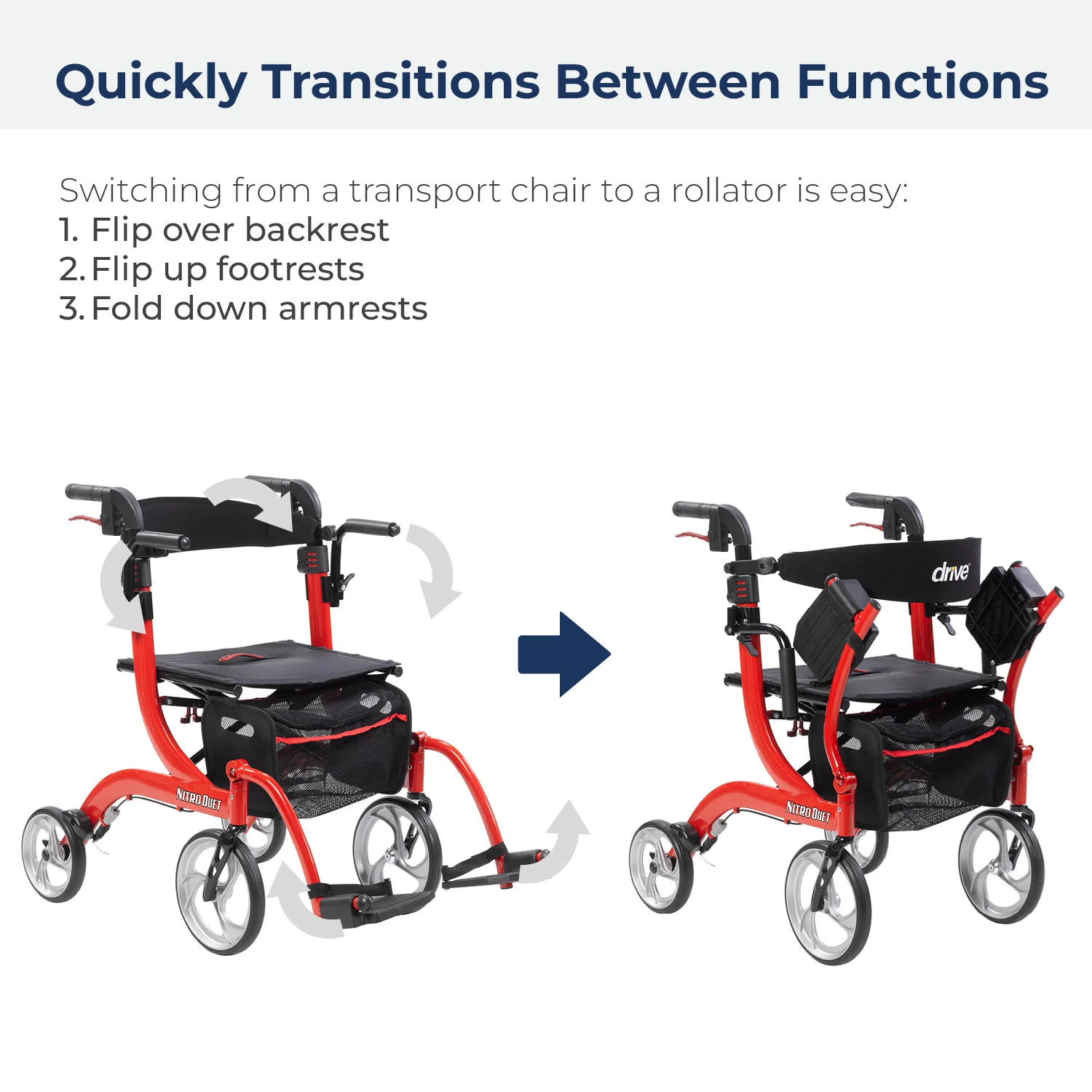 Nitro® Duet Rollator and Transport Chair - Image 11