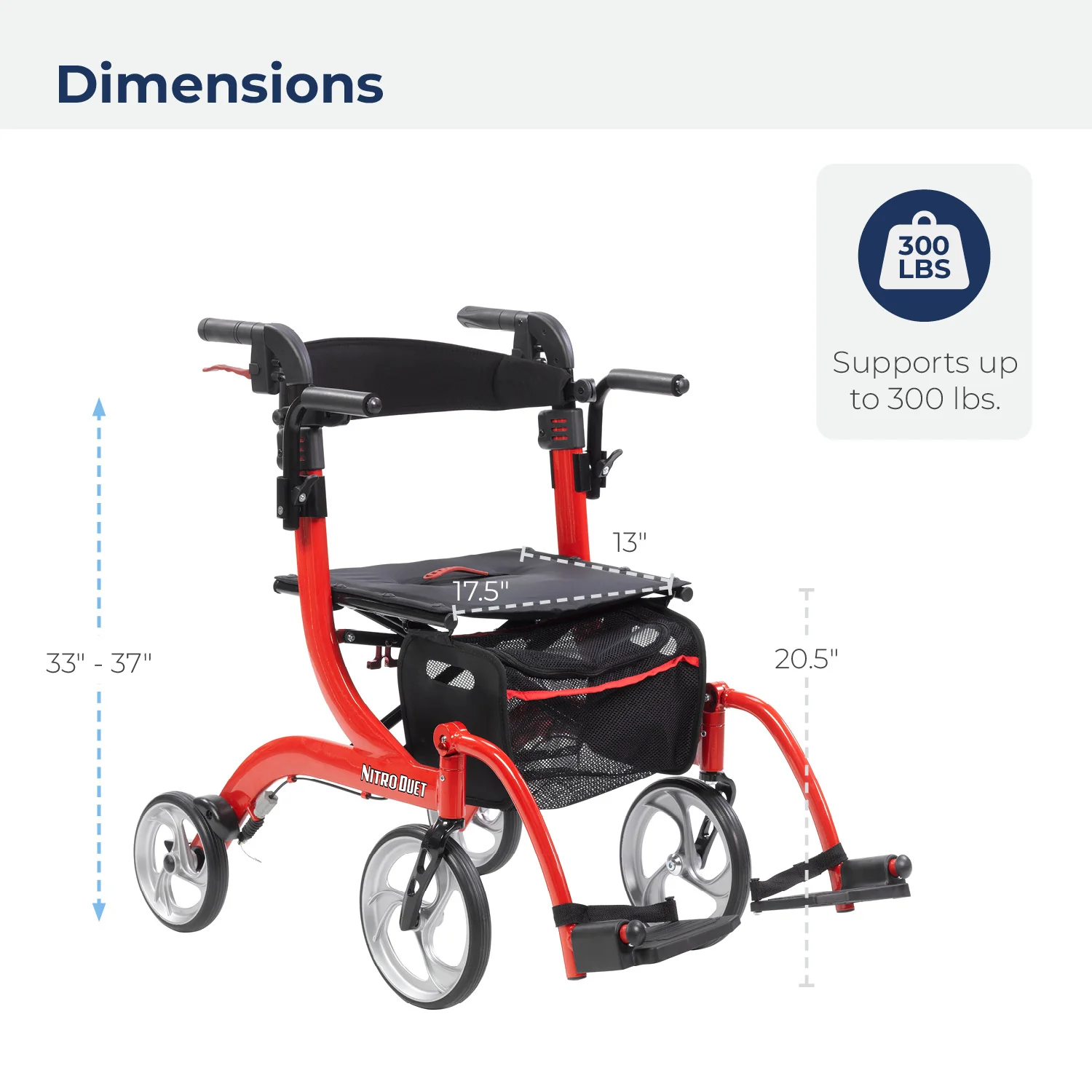 Nitro® Duet Rollator and Transport Chair - Image 12