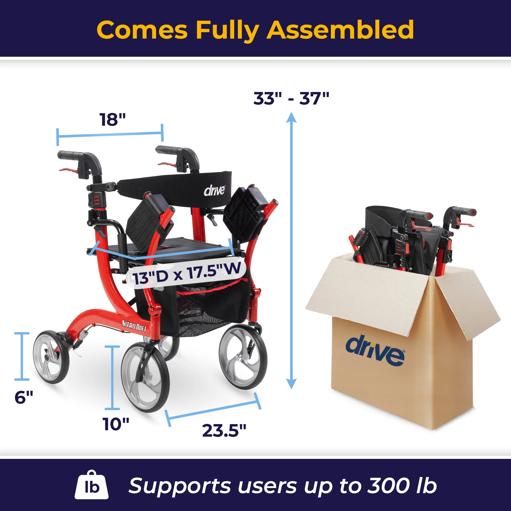 Nitro® Duet Rollator and Transport Chair - Image 14