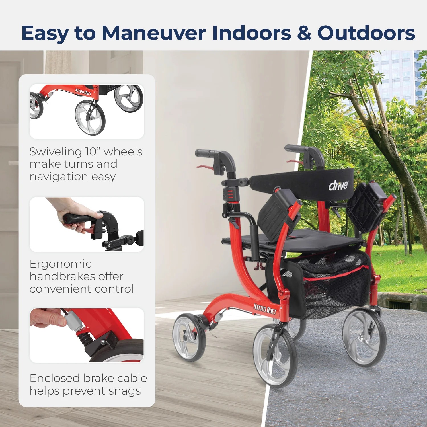 Nitro® Duet Rollator and Transport Chair - Image 6