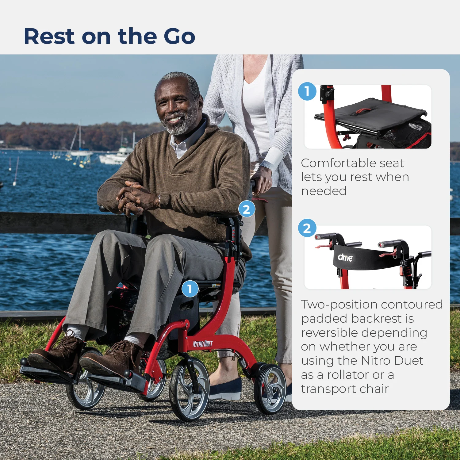 Nitro® Duet Rollator and Transport Chair - Image 8
