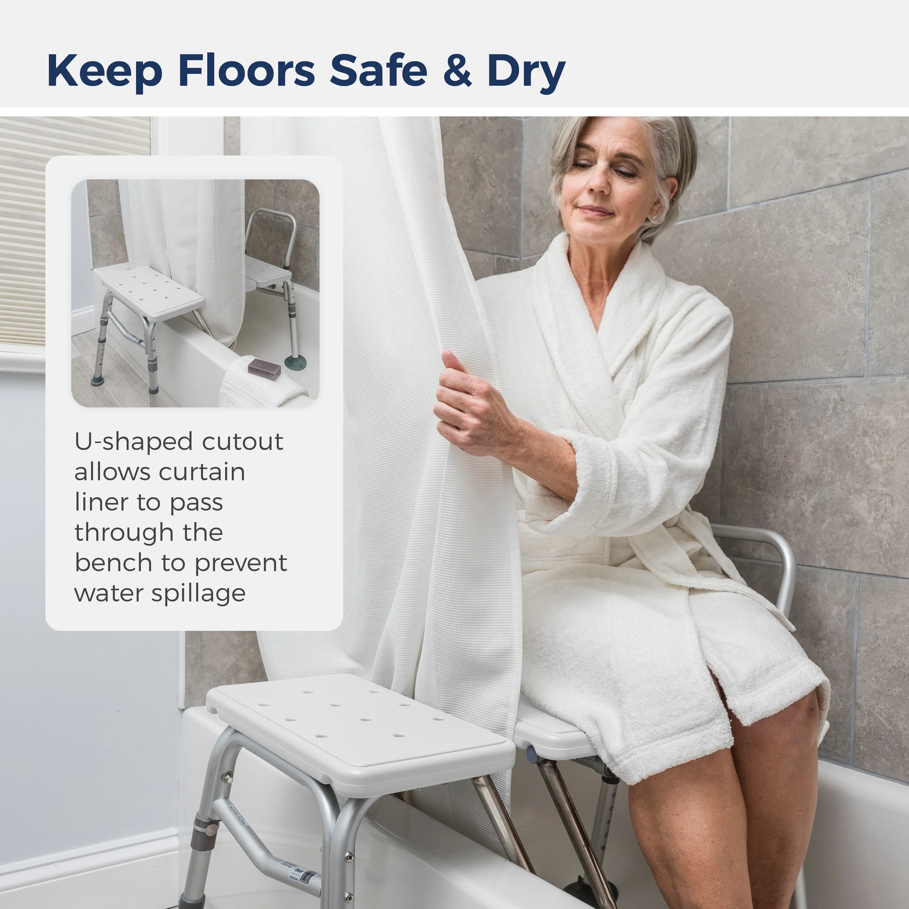 Splash Defense™ Transfer Bench with Curtain Guard Protection - Image 5